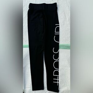 Black Boss Girl leggings.  Size Medium